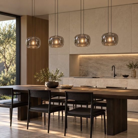 Eglo hortunas lampadario led 23,2w 3000k 4 luci 126cm dimmerabile per sala da pranzo moderno nero