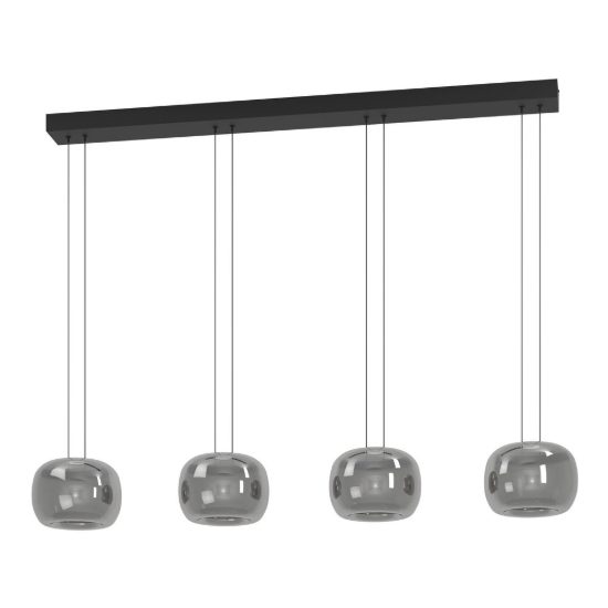Eglo hortunas lampadario led 23,2w 3000k 4 luci 126cm dimmerabile per sala da pranzo moderno nero
