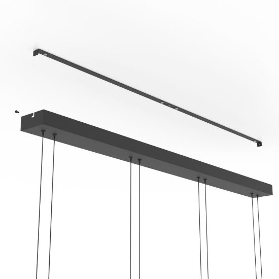 Eglo hortunas lampadario led 23,2w 3000k 4 luci 126cm dimmerabile per sala da pranzo moderno nero