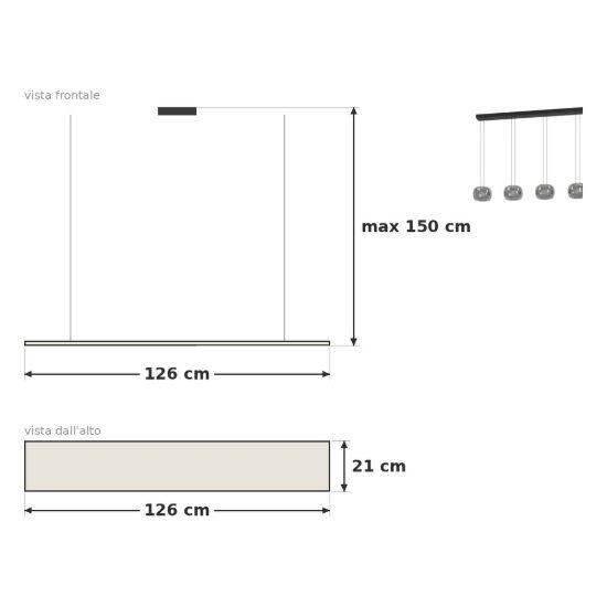 Eglo hortunas lampadario led 23,2w 3000k 4 luci 126cm dimmerabile per sala da pranzo moderno nero