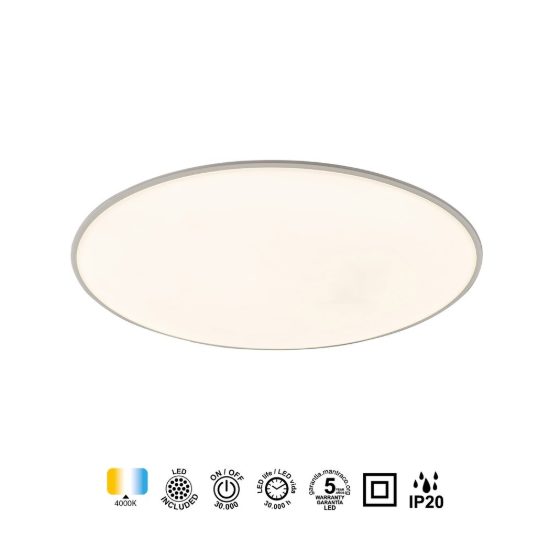 Plafoniera led 24w 4000k 37cm moderna tonda bianca