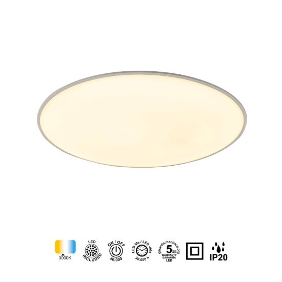 Plafoniera moderna tonda bianca led 24w 3000k 37cm