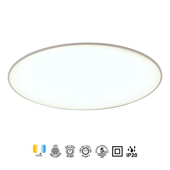 Plafoniera moderna led 50w 5000k 46cm rotonda per soggiorno