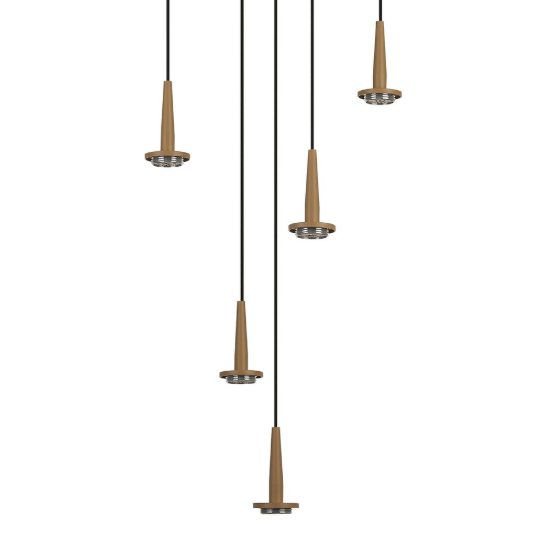 Lampadario a sospensione moderno oro 5 luci 35cm per tavolo da pranzo led 25w 3000k