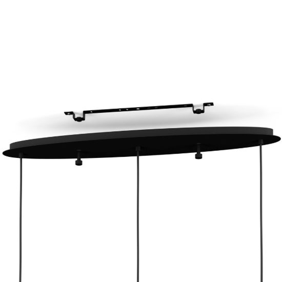 Eglo aguilares lampadario a sospensione 3 luci 84cm per cucina moderno nero