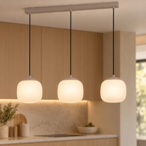 Eglo cominio lampadario a sospensione 3 luci 88,5cm per cucina moderno grigio tortora