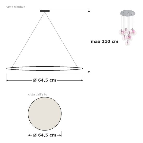 Eglo ariscani 2 lampadario 10 luci 64,5cm per sala da pranzo moderno cromato con sfere iridescenti