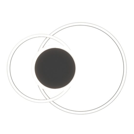 Eglo amandolo 2 plafoniera led 22w rgb 2700k 6500k 52cm con telecomando per soggiorno moderna due anelli nera