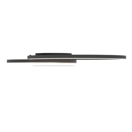 Eglo amandolo 2 plafoniera led 22w rgb 2700k 6500k 52cm con telecomando per soggiorno moderna due anelli nera
