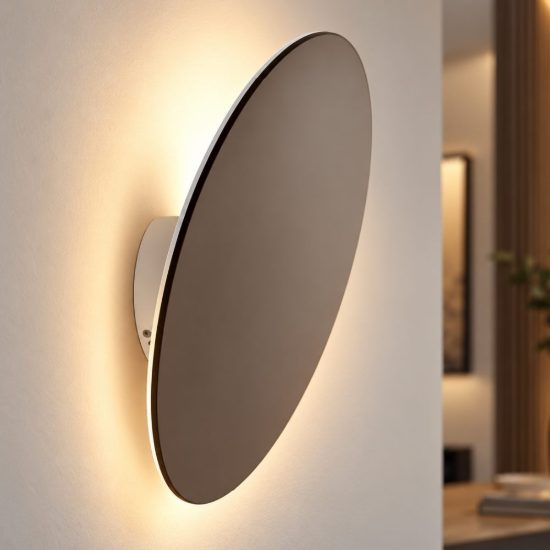 Linea light gemini applique rotonda da parete rotonda bronzo specchiato led 18w 2700k