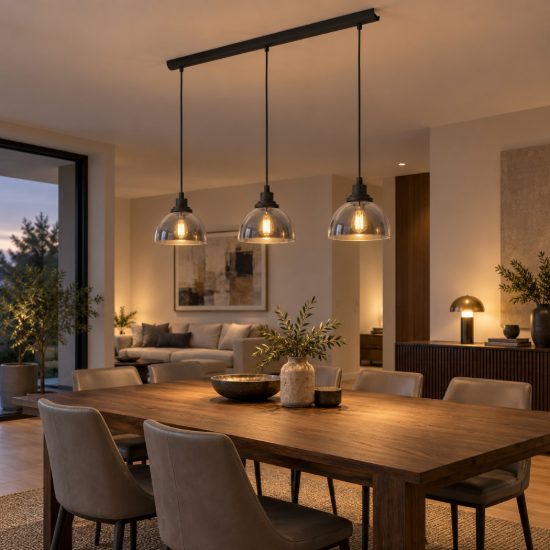 Eglo beleser lampadario a sospensione 3 luci 90,5cm per cucina moderno nero