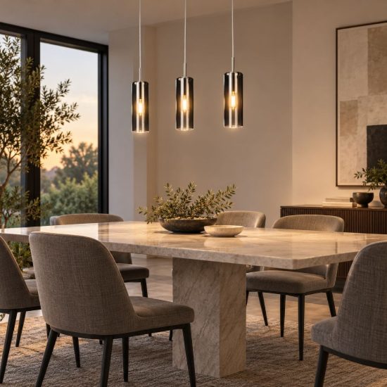 Eglo selvino lampadario a sospensione 3 luci 71cm per cucina moderno nichel opaco