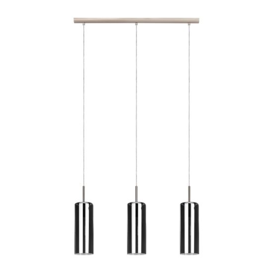 Eglo selvino lampadario a sospensione 3 luci 71cm per cucina moderno nichel opaco