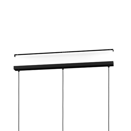 Eglo callow lampadario a sospensione 3 luci 93cm per cucina moderno nero e marrone