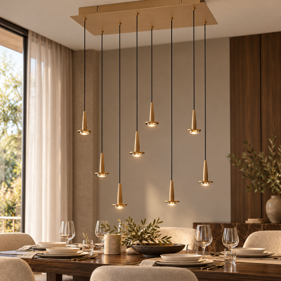 Lampadario per tavolo da pranzo moderno oro per salotto led 40w 3000k 50cm