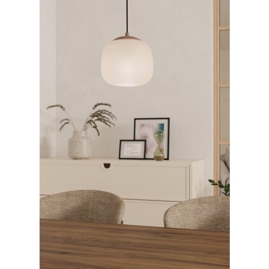 Eglo cominio lampada a sospensione 18,5cm per cucina moderna grigio tortora