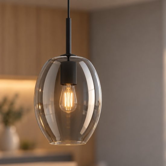 Eglo cadaques lampada a sospensione 18cm per camera da letto moderna nera