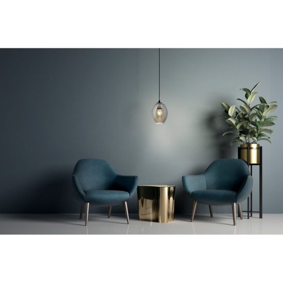 Eglo cadaques lampada a sospensione 18cm per camera da letto moderna nera