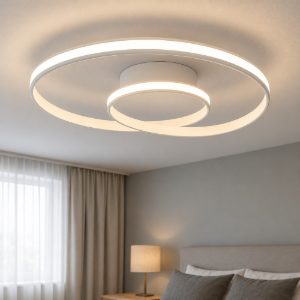 Vivida circuit plafoniera per camera da letto led cct 3000k 4000k dimmerabile design moderno bianca
