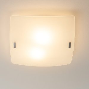Celine pl2 plafoniera quadrata moderna vetro bianco ideal lux