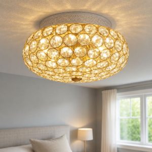 King pl3 piccola plafoniera oro lucido rotonda ideal lux