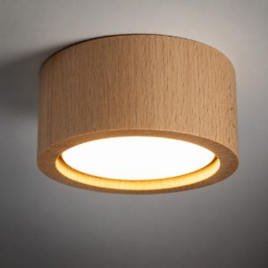 Plafoniera di legno rotonda stile scandinavo