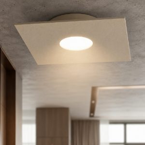Plafoniera cucina quadrata moderna sabbia top light plate