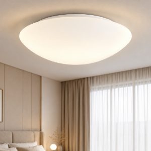 Plafoniera per camera da letto rotonda fabas luce 36cm pandora e27 vetro bianco