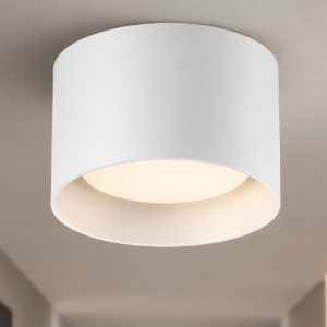 Ideal lux spike pl1 round bianco plafoniera rotonda gx53 led