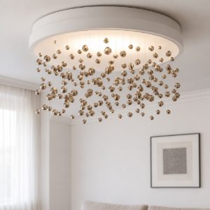 Ideal lux armony pl d50 plafoniera per camera da letto led 55w 3000k pendenti vetro 50cm