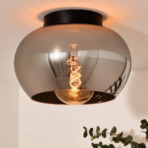 Plafoniera di vetro fume da soffitto moderna
