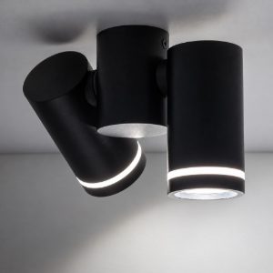 Plafoniera nera da cucina con faretti orientabili da soffitto