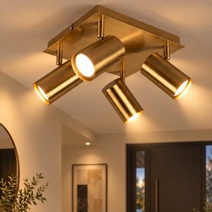 Plafoniera moderna per ingresso ottone antico spot orientabili