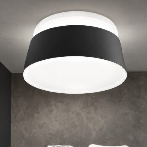 Stilnovo oxygen plafoniera nera per cucina moderna led 50w 3000k dimmerabile