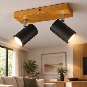Plafoniera con faretti neri orientabili gu10