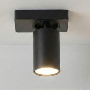 Plafoniera nera oddy perenz cilindro spot orientabile