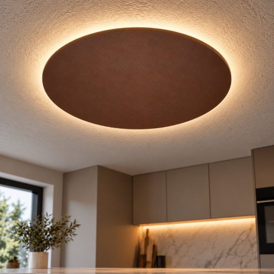 Perenz nebula plafoniera da soffitto rotonda marrone led 28w cct 3000k 4000k 6000k dimmerabile