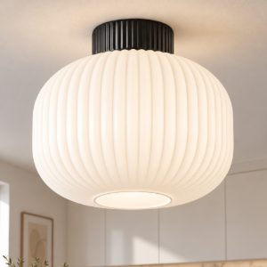 Perenz lucerna plafoniera moderna vetro rigato bianco per cucina