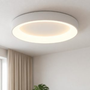 Plafoniera anello bianca 50cm led 40w cct 2700k-5000k con telecomando