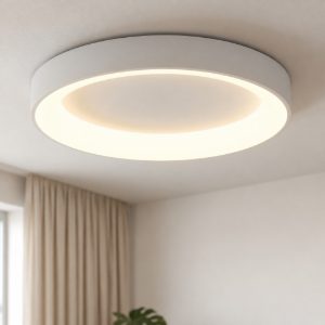 Plafoniera anello bianca 38cm led 30w cct 2700k-5000k con telecomando