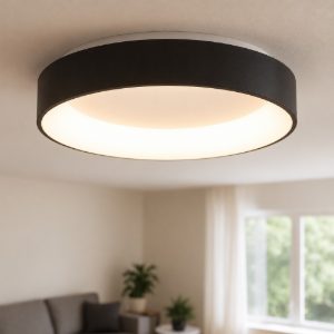 Plafoniera anello 50cm nero led 40w 2700k-5000k con telecomando