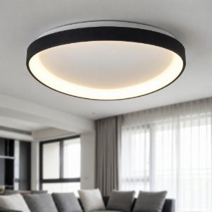 Plafoniera design triangolare nera led 50w cct 2700k-5000k con telecomando