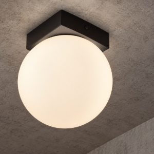 Plafoniera led 6w 3000k moderna nera vetro