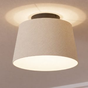 Plafoniera da soffitto cono di tessuto bianco eglo febres