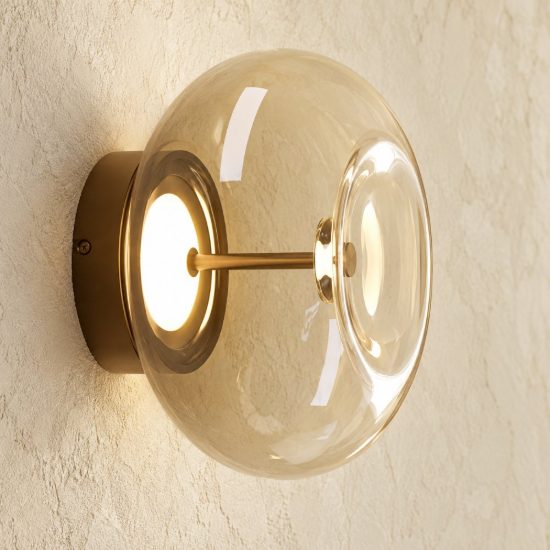 Eglo optica 1 plafoniera per soggiorno in vetro bronzo led 6.5w cct 2700k 6500k 25cm