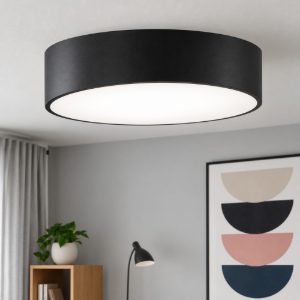 Plafoniera per camera da letto nera moderna tonda led 24w 3000k