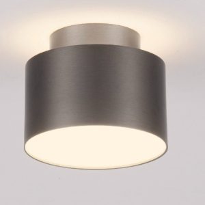 Piccola plafoniera 11cm tonda nickel nero led 16w 3000k