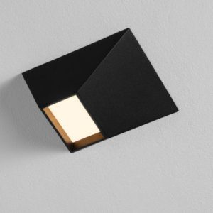Plafoniera design moderna nera sagomata led 9w 3000k