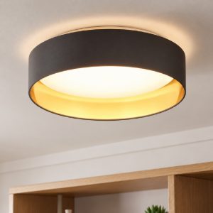 Maserlo 2 eglo plafoniera moderna tonda in tessuto led 20w 3000k