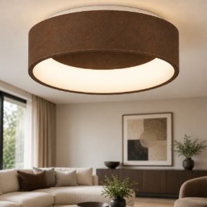 Plafoniera 45 cm moderna ruggine anello led 27w cct 3000k 4000k